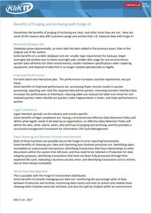 5 Benefits of Purging and Archiving with Purge-it! for JD Edwards (JDE)