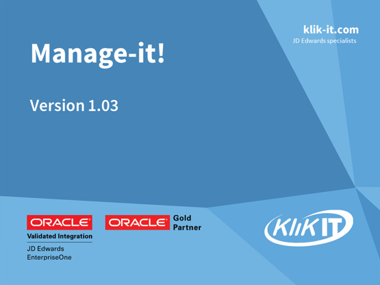 Manage-it! Data Management tools to see what is happening inside your JD Edwards database.