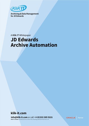 Klik IT Whitepaper | Archive Automation for JD Edwards