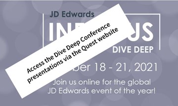 JD Edwards Conference presentations | Dive Deep catch-up