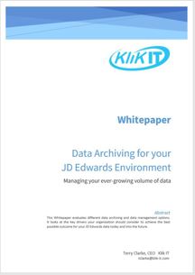 Data Archiving for your JD Edwards (JDE) Environment - Managing your ever-growing volume of data Whitepaper