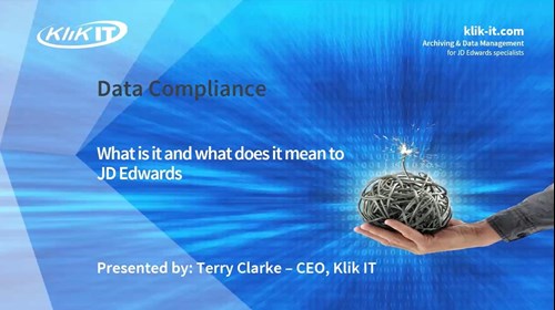What does Data Compliance mean for JD Edwards?
