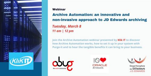 JD Edwards Archive Automation Webinar | 8th March 2022