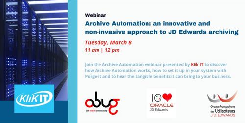 JD Edwards Archive Automation Webinar | 8th March 2022